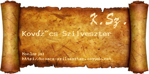Kovács Szilveszter névjegykártya