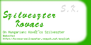 szilveszter kovacs business card